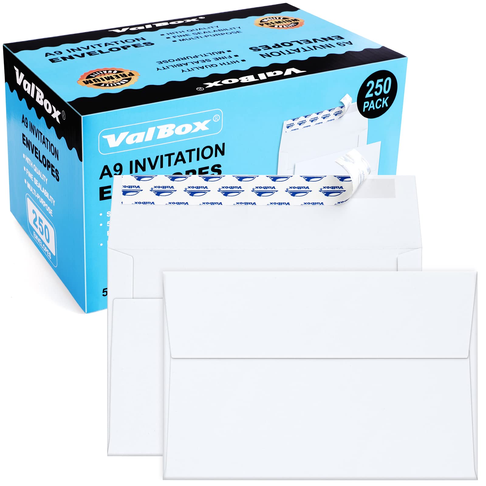 Amazon.com : ValBox A9 Invitation Envelopes 250 Qty 5-3/4 x 8-3/4